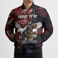 Personalized Polish American Heritage Month Bomber Puffer Jacket Eagle With Grunge Style - Wonder Print Shop