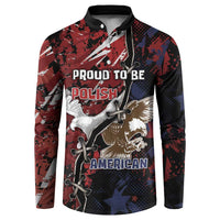 Personalized Polish American Heritage Month Button Sweatshirt Eagle With Grunge Style - Wonder Print Shop
