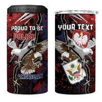 Personalized Polish American Heritage Month 4 in 1 Can Cooler Tumbler Eagle With Grunge Style - Wonder Print Shop