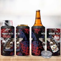 Personalized Polish American Heritage Month 4 in 1 Can Cooler Tumbler Eagle With Grunge Style - Wonder Print Shop