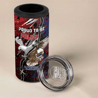 Personalized Polish American Heritage Month 4 in 1 Can Cooler Tumbler Eagle With Grunge Style - Wonder Print Shop