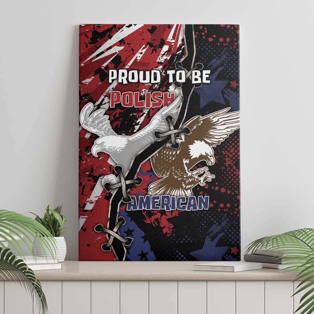 Polish American Heritage Month Canvas Wall Art Eagle With Grunge Style - Wonder Print Shop