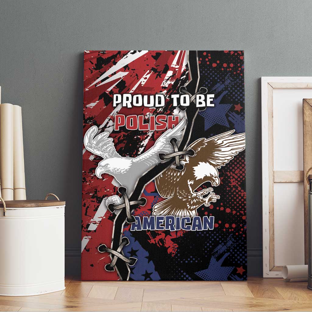 Polish American Heritage Month Canvas Wall Art Eagle With Grunge Style - Wonder Print Shop