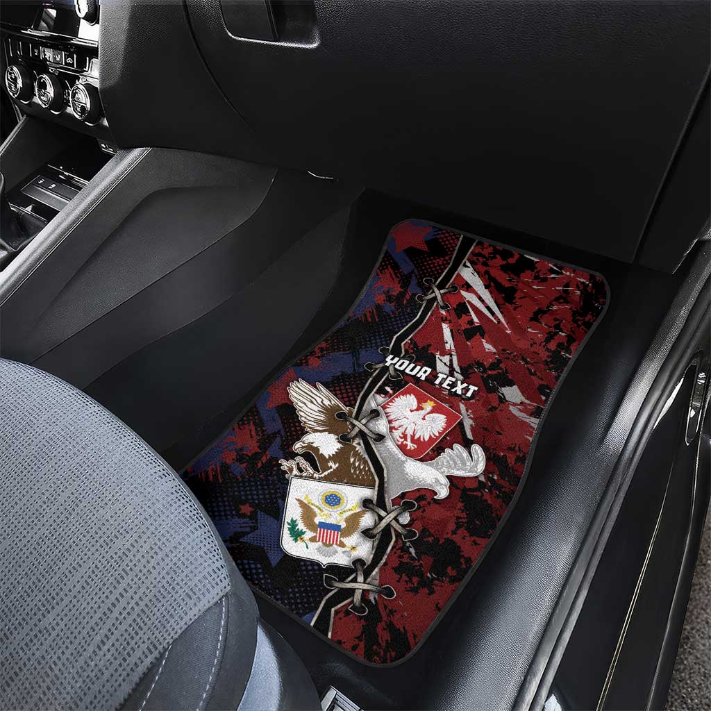 Personalized Polish American Heritage Month Car Mats Eagle With Grunge Style - Wonder Print Shop
