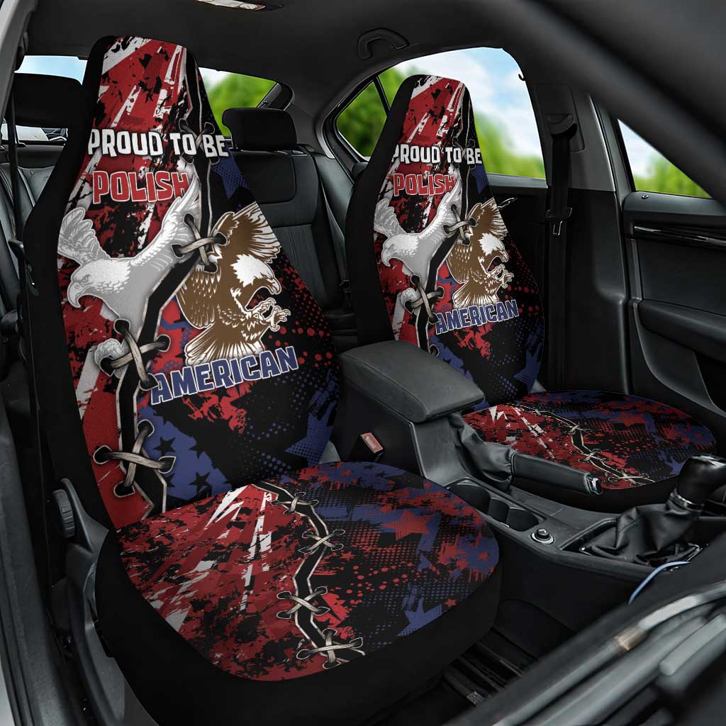 Polish American Heritage Month Car Seat Cover Eagle With Grunge Style - Wonder Print Shop