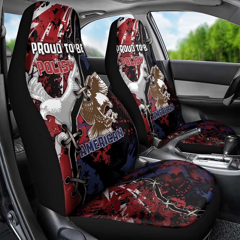 Polish American Heritage Month Car Seat Cover Eagle With Grunge Style - Wonder Print Shop