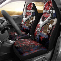 Polish American Heritage Month Car Seat Cover Eagle With Grunge Style - Wonder Print Shop