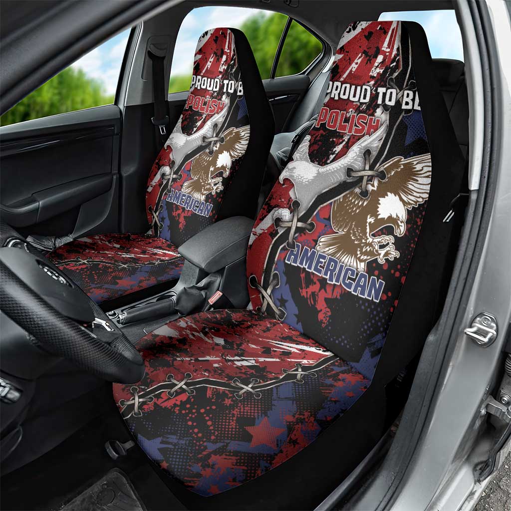 Polish American Heritage Month Car Seat Cover Eagle With Grunge Style - Wonder Print Shop