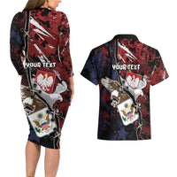 Personalized Polish American Heritage Month Couples Matching Long Sleeve Bodycon Dress and Hawaiian Shirt Eagle With Grunge Style - Wonder Print Shop