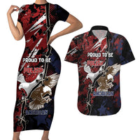 Personalized Polish American Heritage Month Couples Matching Short Sleeve Bodycon Dress and Hawaiian Shirt Eagle With Grunge Style - Wonder Print Shop