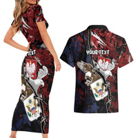 Personalized Polish American Heritage Month Couples Matching Short Sleeve Bodycon Dress and Hawaiian Shirt Eagle With Grunge Style - Wonder Print Shop