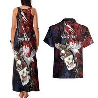 Personalized Polish American Heritage Month Couples Matching Tank Maxi Dress and Hawaiian Shirt Eagle With Grunge Style - Wonder Print Shop