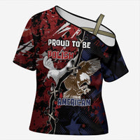 Personalized Polish American Heritage Month Cross Shoulder Shirt Eagle With Grunge Style - Wonder Print Shop