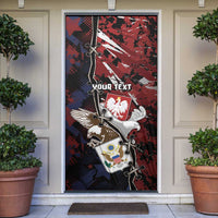 Personalized Polish American Heritage Month Door Cover Eagle With Grunge Style - Wonder Print Shop
