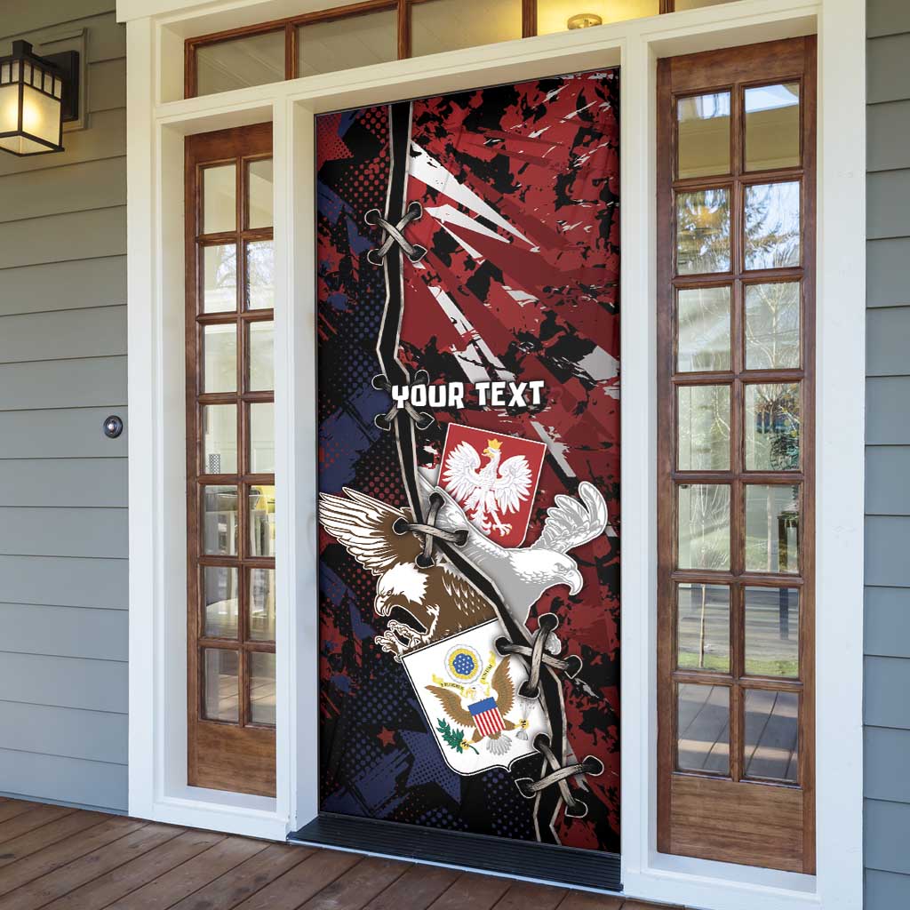 Personalized Polish American Heritage Month Door Cover Eagle With Grunge Style - Wonder Print Shop