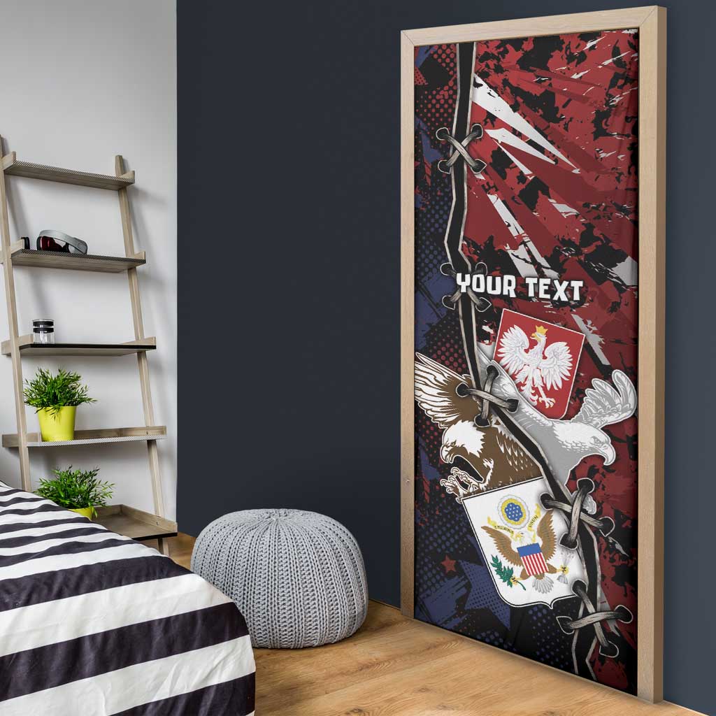 Personalized Polish American Heritage Month Door Cover Eagle With Grunge Style - Wonder Print Shop