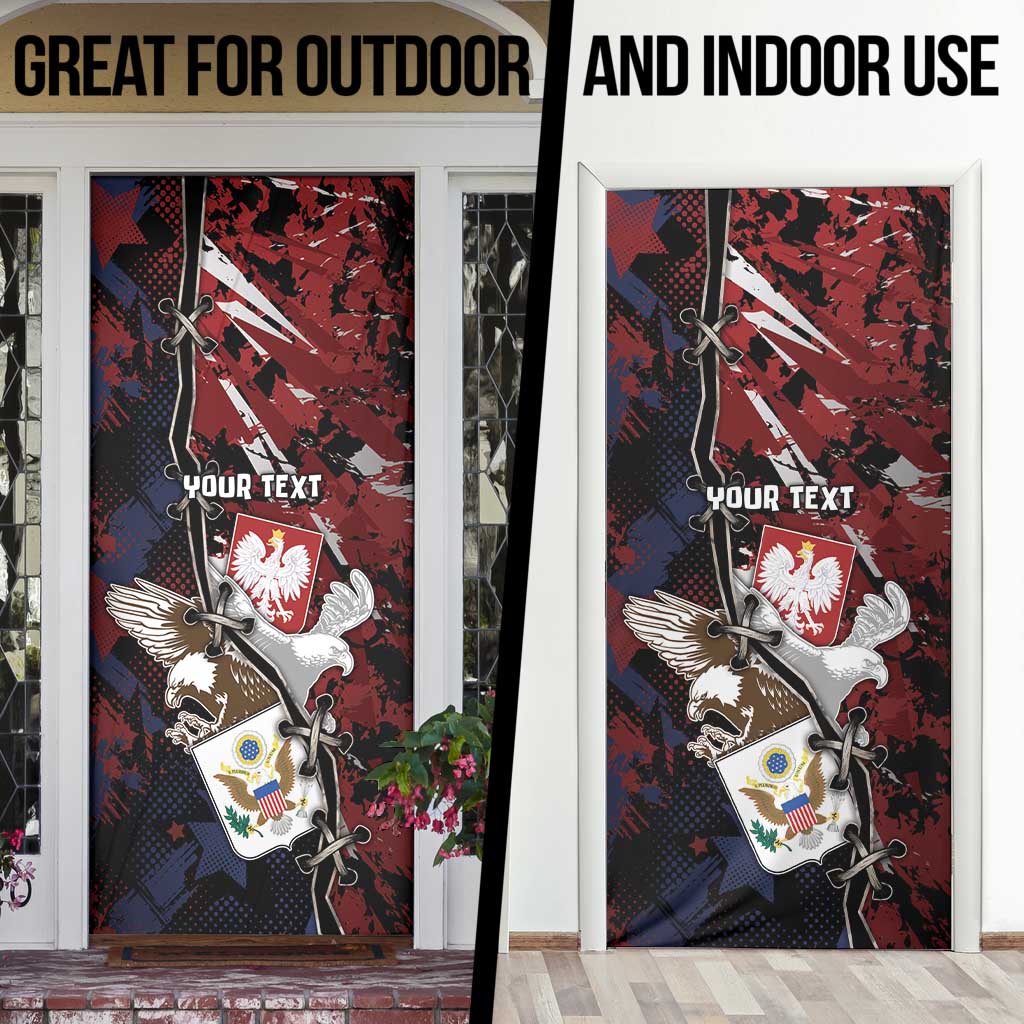 Personalized Polish American Heritage Month Door Cover Eagle With Grunge Style - Wonder Print Shop