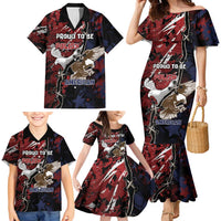 Personalized Polish American Heritage Month Family Matching Mermaid Dress and Hawaiian Shirt Eagle With Grunge Style - Wonder Print Shop
