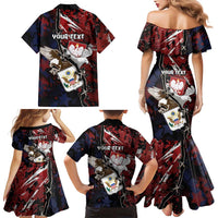 Personalized Polish American Heritage Month Family Matching Mermaid Dress and Hawaiian Shirt Eagle With Grunge Style - Wonder Print Shop