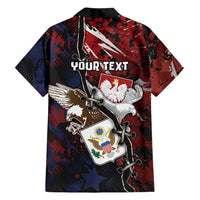 Personalized Polish American Heritage Month Family Matching Off Shoulder Maxi Dress and Hawaiian Shirt Eagle With Grunge Style - Wonder Print Shop