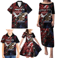 Personalized Polish American Heritage Month Family Matching Puletasi and Hawaiian Shirt Eagle With Grunge Style - Wonder Print Shop