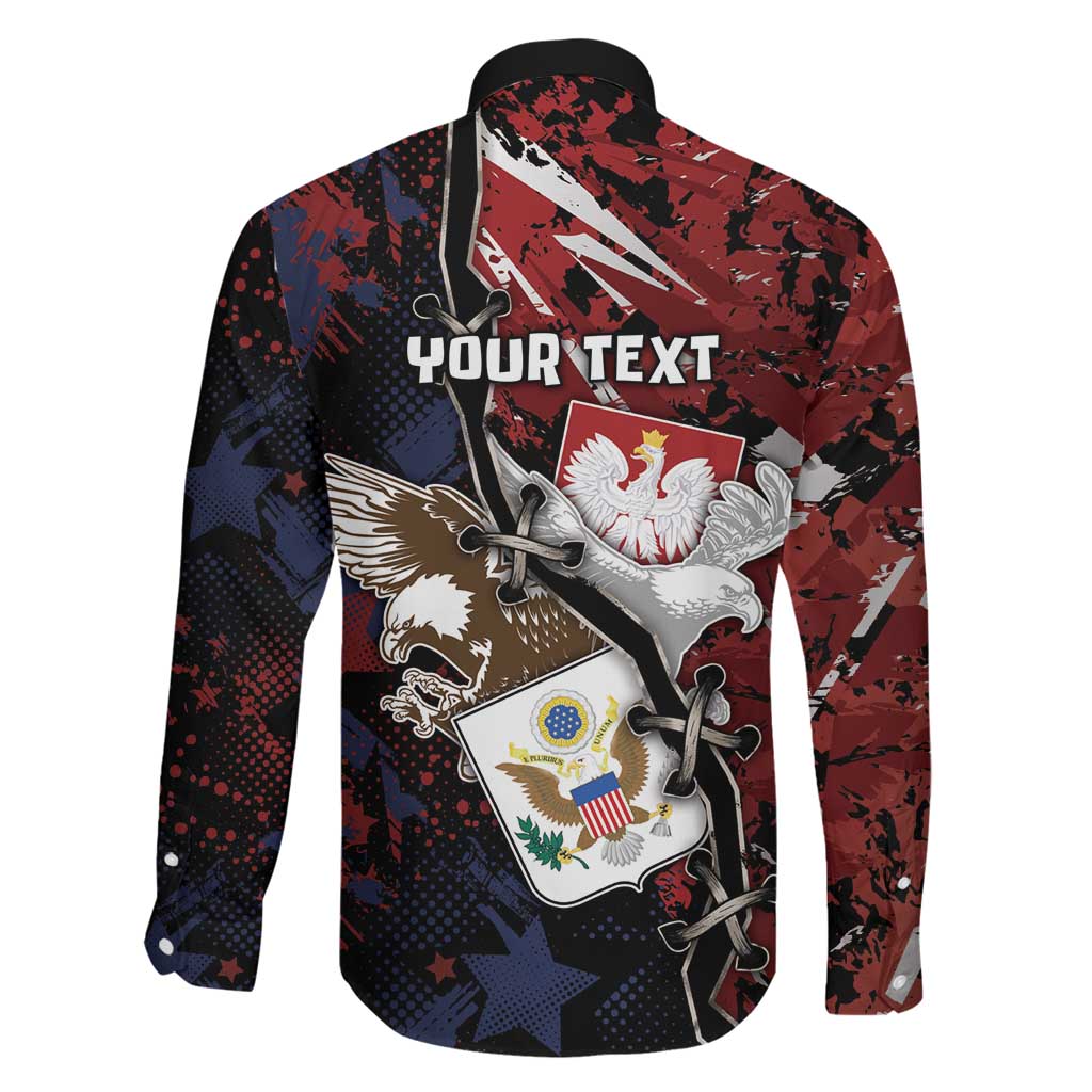 Personalized Polish American Heritage Month Family Matching Short Sleeve Bodycon Dress and Hawaiian Shirt Eagle With Grunge Style - Wonder Print Shop