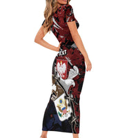 Personalized Polish American Heritage Month Family Matching Short Sleeve Bodycon Dress and Hawaiian Shirt Eagle With Grunge Style - Wonder Print Shop