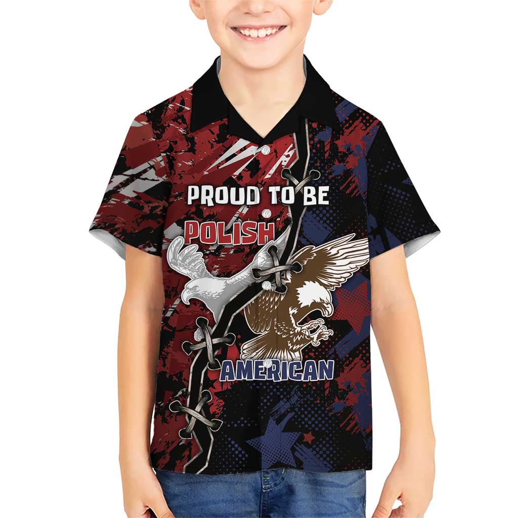 Personalized Polish American Heritage Month Family Matching Short Sleeve Bodycon Dress and Hawaiian Shirt Eagle With Grunge Style - Wonder Print Shop
