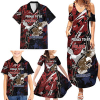 Personalized Polish American Heritage Month Family Matching Summer Maxi Dress and Hawaiian Shirt Eagle With Grunge Style - Wonder Print Shop