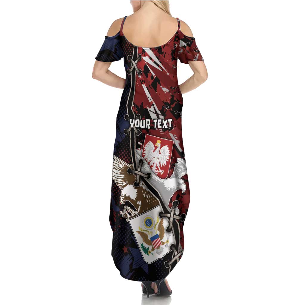 Personalized Polish American Heritage Month Family Matching Summer Maxi Dress and Hawaiian Shirt Eagle With Grunge Style - Wonder Print Shop