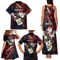 Personalized Polish American Heritage Month Family Matching Tank Maxi Dress and Hawaiian Shirt Eagle With Grunge Style - Wonder Print Shop