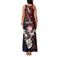 Personalized Polish American Heritage Month Family Matching Tank Maxi Dress and Hawaiian Shirt Eagle With Grunge Style - Wonder Print Shop