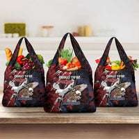 Polish American Heritage Month Grocery Bag Eagle With Grunge Style - Wonder Print Shop
