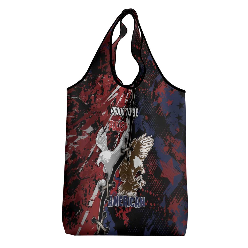 Polish American Heritage Month Grocery Bag Eagle With Grunge Style - Wonder Print Shop