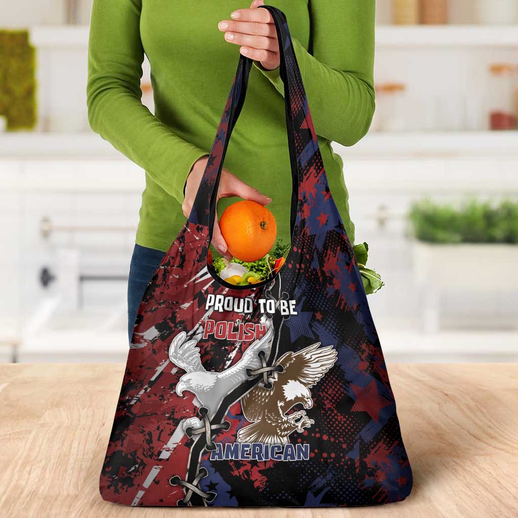 Polish American Heritage Month Grocery Bag Eagle With Grunge Style - Wonder Print Shop