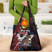 Polish American Heritage Month Grocery Bag Eagle With Grunge Style - Wonder Print Shop
