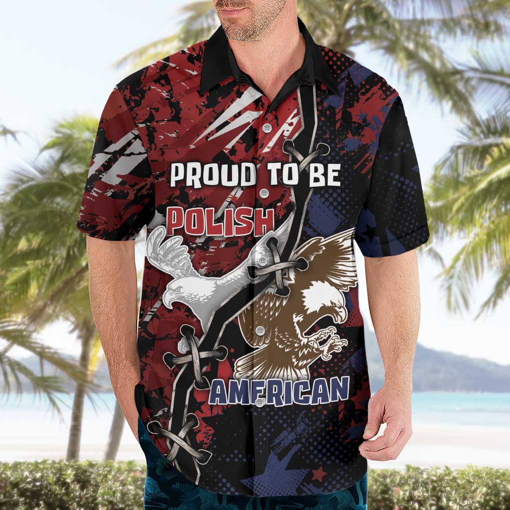 Personalized Polish American Heritage Month Hawaiian Shirt Eagle With Grunge Style - Wonder Print Shop