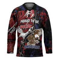 Personalized Polish American Heritage Month Hockey Jersey Eagle With Grunge Style - Wonder Print Shop