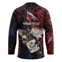 Personalized Polish American Heritage Month Hockey Jersey Eagle With Grunge Style - Wonder Print Shop