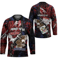 Personalized Polish American Heritage Month Hockey Jersey Eagle With Grunge Style - Wonder Print Shop