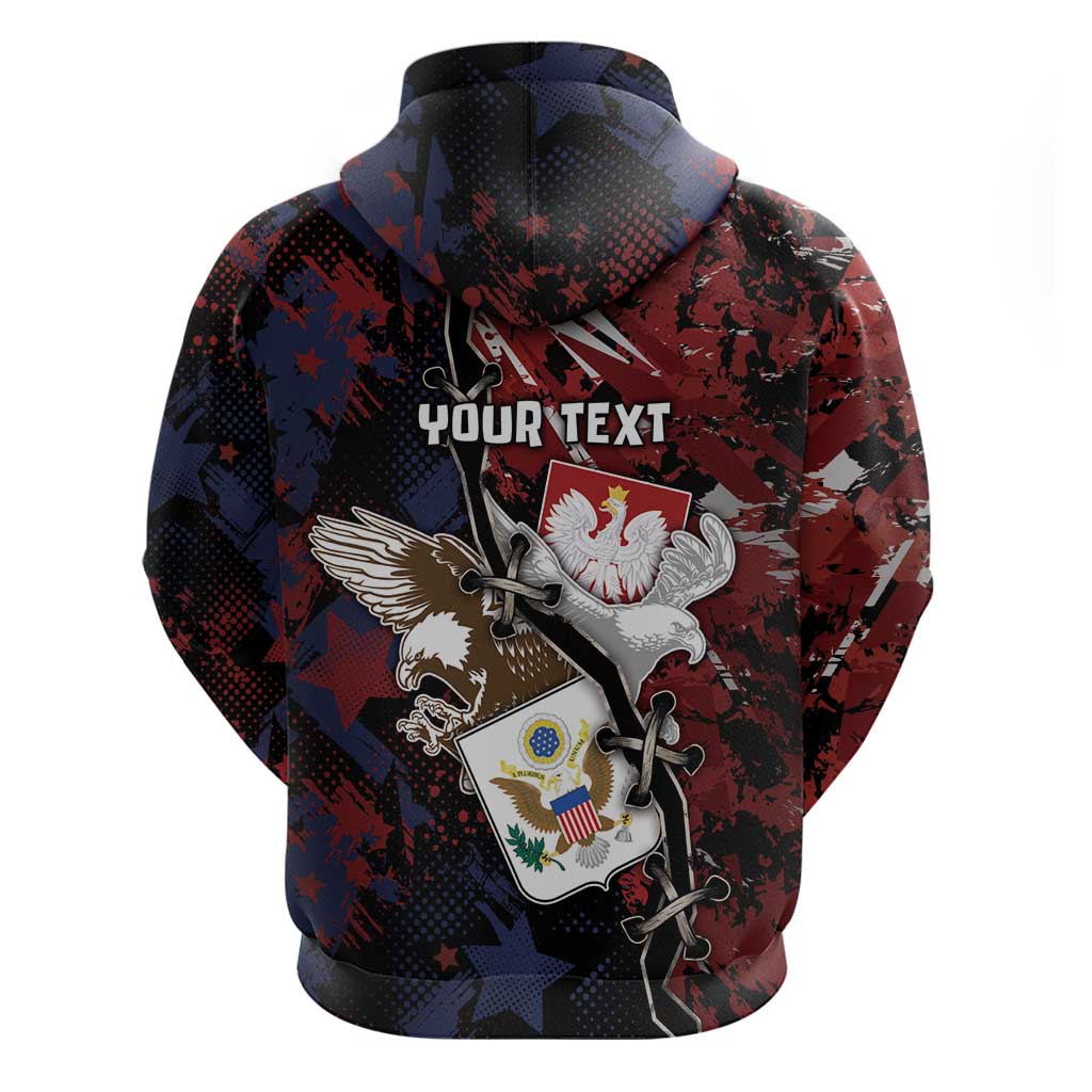Personalized Polish American Heritage Month Hoodie Eagle With Grunge Style - Wonder Print Shop