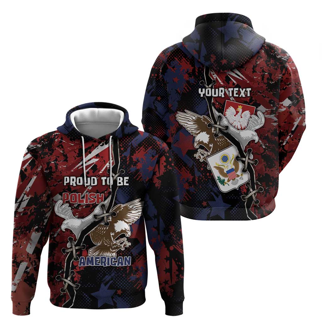Personalized Polish American Heritage Month Hoodie Eagle With Grunge Style - Wonder Print Shop