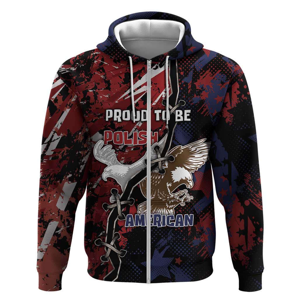 Personalized Polish American Heritage Month Hoodie Eagle With Grunge Style - Wonder Print Shop