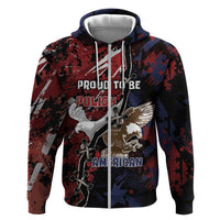 Personalized Polish American Heritage Month Hoodie Eagle With Grunge Style - Wonder Print Shop