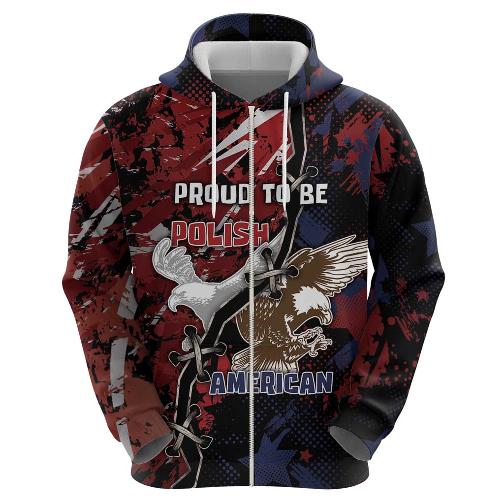 Personalized Polish American Heritage Month Hoodie Eagle With Grunge Style - Wonder Print Shop