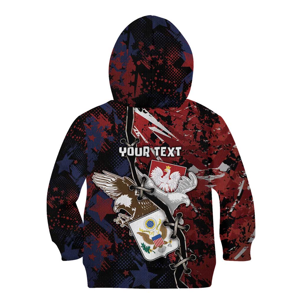 Personalized Polish American Heritage Month Kid Hoodie Eagle With Grunge Style - Wonder Print Shop