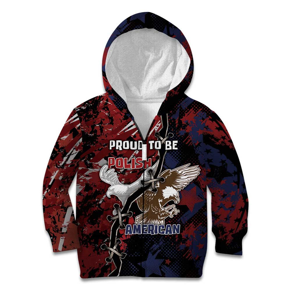 Personalized Polish American Heritage Month Kid Hoodie Eagle With Grunge Style - Wonder Print Shop