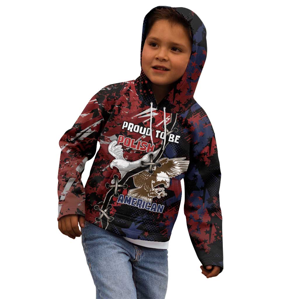 Personalized Polish American Heritage Month Kid Hoodie Eagle With Grunge Style - Wonder Print Shop