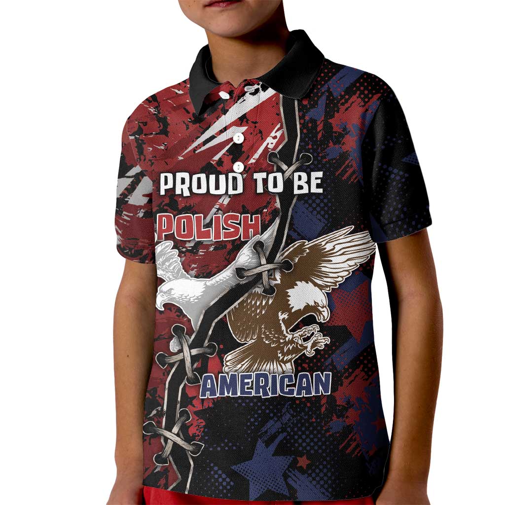 Personalized Polish American Heritage Month Kid Polo Shirt Eagle With Grunge Style - Wonder Print Shop