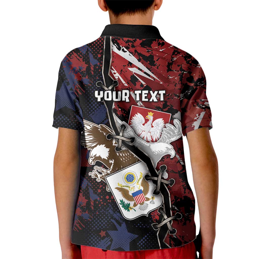 Personalized Polish American Heritage Month Kid Polo Shirt Eagle With Grunge Style - Wonder Print Shop